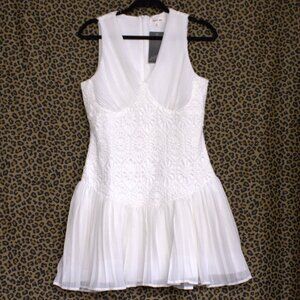 NWT Just Me Cabo Pleated Dress | Ivory | Sz M
